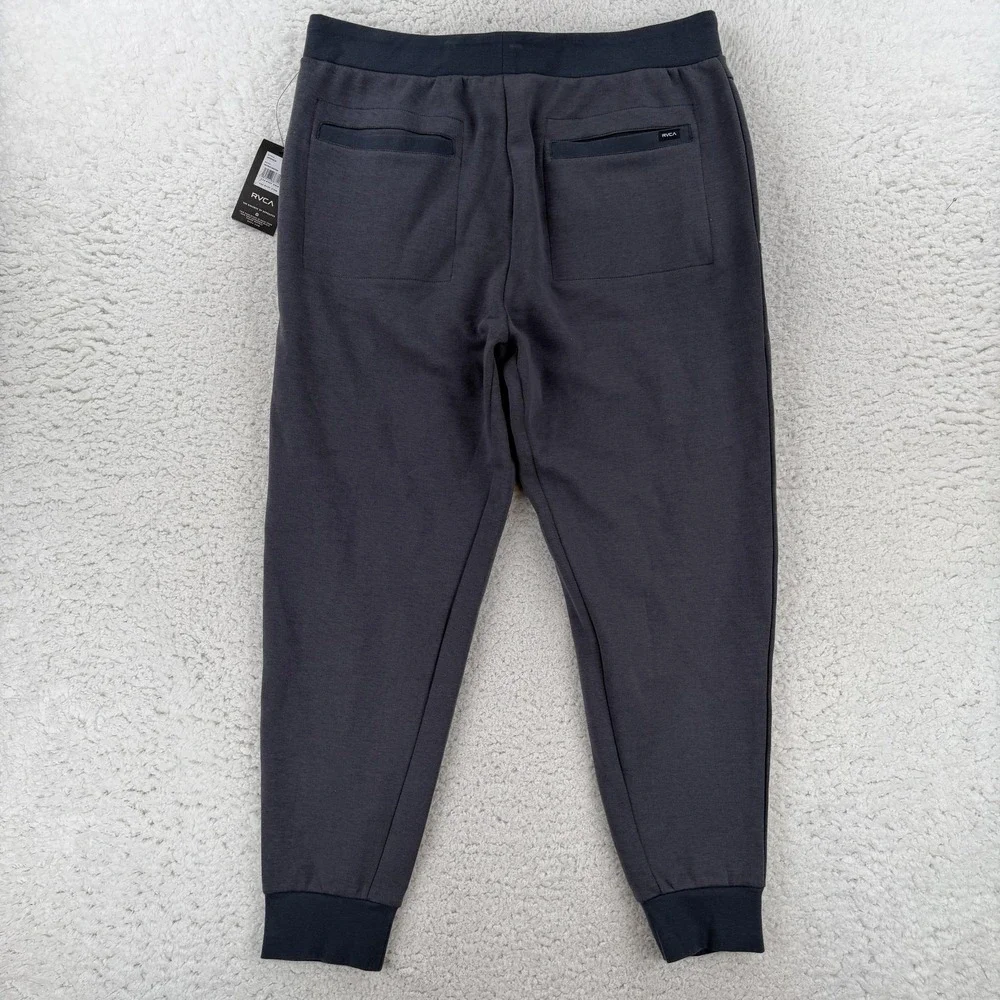 RVCA Mens 2XL Gray Tech Fleece Jogger Sweatpants Zip Pockets AVYNP00130 NWT